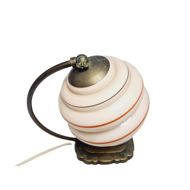 Goldenrod Art Deco Bedside Lamp, Belgium, 1950s For Sale - Image 8 of 12