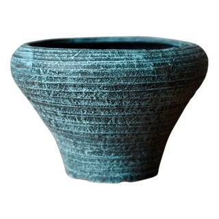 Striped Blue Planter by Accolay For Sale