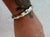 Chic vintage sterling silver bamboo bangle bracelet with hinge clasp.