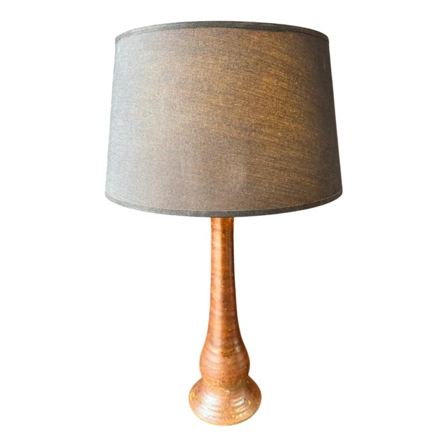 Brutalist Glazed Stoneware Desk Lamp, 1950s-1960s For Sale