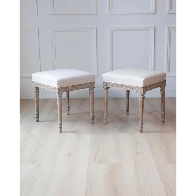 Pair of 18th Century Swedish Gustavian Stools For Sale In Atlanta - Image 6 of 8