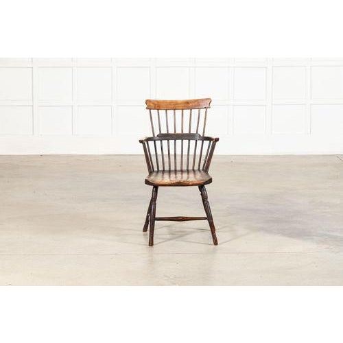 Early 19th Century 19th Century English Vernacular Yew & Fruitwood Stick Back Windsor Chair, 1800s For Sale - Image 5 of 15