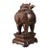 Antique Bronze Guardian Lion Censer – 11.8" Foo Dog Incense Burner on Pedestal For Sale