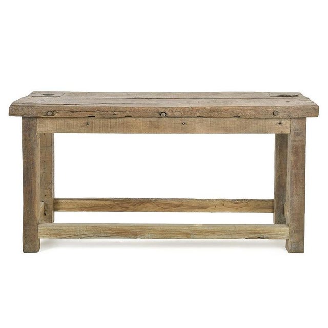 Wood Rustic Solid Wooden Workbench For Sale - Image 7 of 7