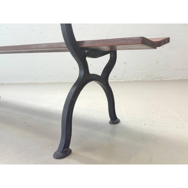 Garden Bench with Delicate Cast Iron Frame and Wooden Slats, 1960s For Sale - Image 18 of 18