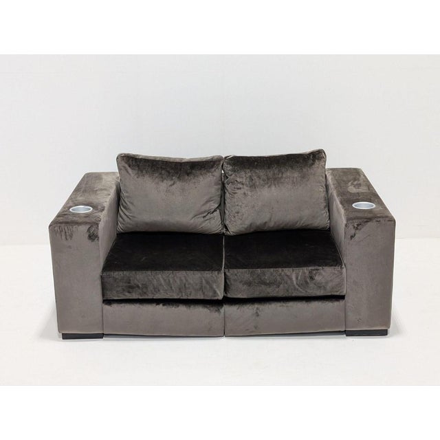 Vintage Velvet Cinema Sofa For Sale - Image 11 of 12
