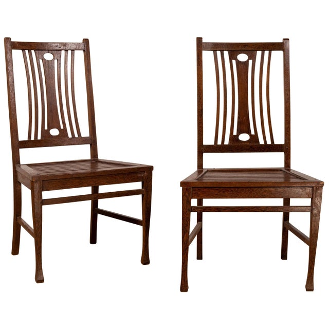 Midcentury Wooden Vintage Indonesian Side Chairs with Pierced Splats - A Pair For Sale - Image 11 of 11