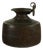Vintage Indian Hand-Tooled Metal Milk Jug with Ring Handle, Mid-20th Century For Sale