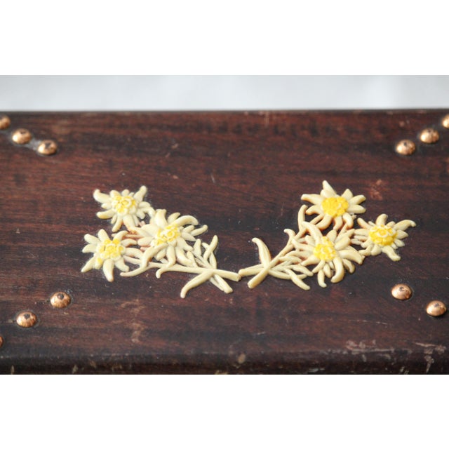 Edelweiss Decor Wood Jewelry Box, 1970s For Sale - Image 13 of 17