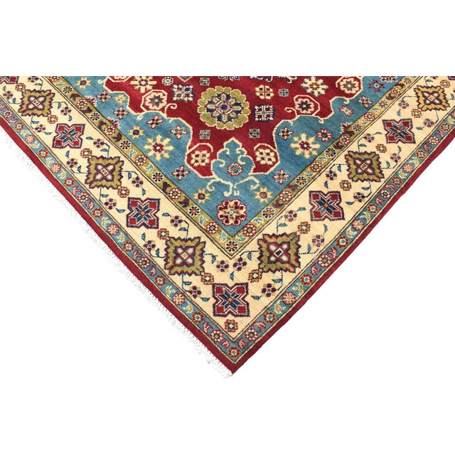 Rustic Kazak Red/Beige Wool Rug - 5'10''x8'9'' For Sale - Image 4 of 10