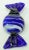 Late 20th Century Vintage Murano Decorative Blown Glass Wrapped Blue Hard Candy Paper Weight 6.5" For Sale - Image 5 of 13