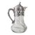 1920s Gorham Inspired Art Nouveau Floral High Relief Silver Plate & Etched Claret Jug For Sale
