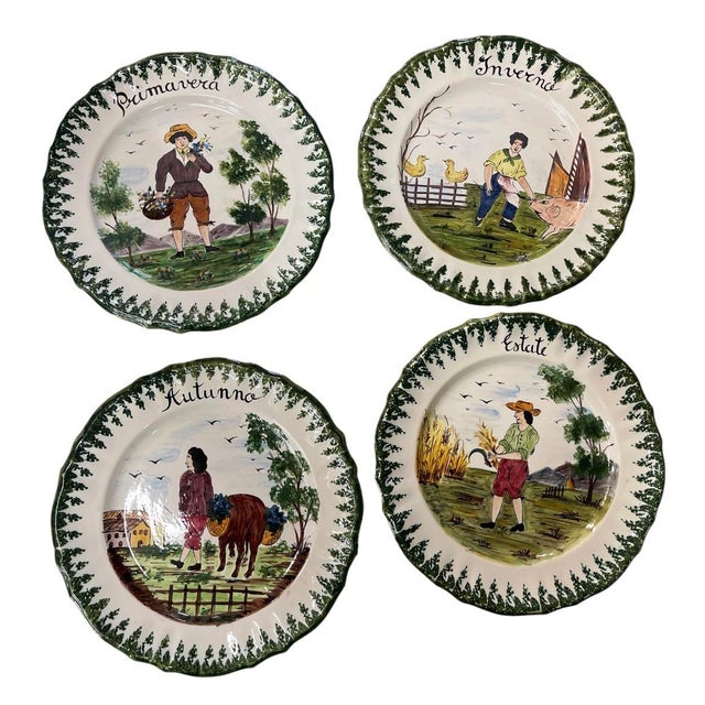 Embrace the timeless charm of the Italian countryside with this exceptional, vintage set of four hand-formed and hand-...