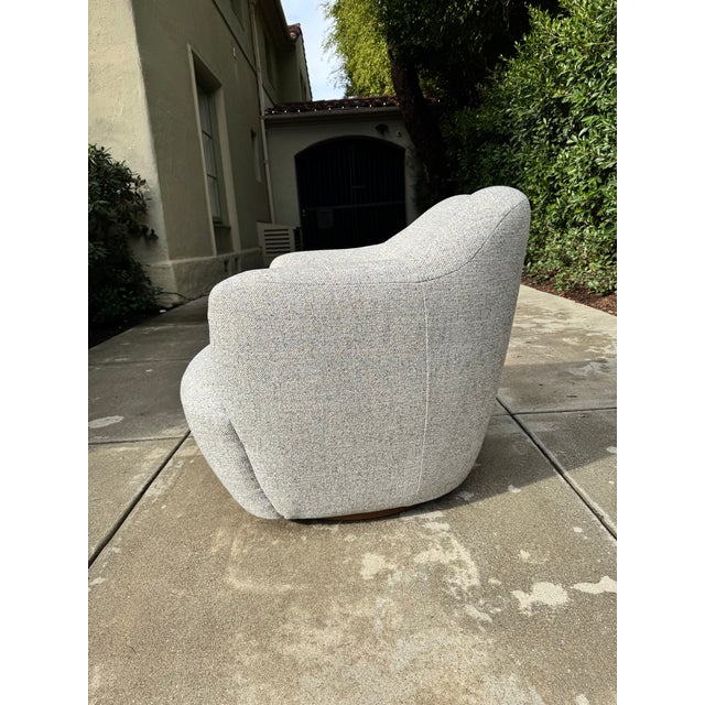 Crate & Barrel Crate & Barrel Swivel Chair in Fog Linen - Brand New Never Been Used For Sale - Image 4 of 10