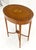 Fine Inlaid Oval Top Adams Style Tapered Legs Lamp Side Table Stand MINT For Sale - Image 10 of 12