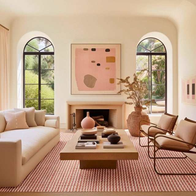 Transitional Part & Parcel Goods Textured Scallop Stripe Rug, 5'x8', Topaz and Bisque For Sale - Image 3 of 5