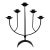 Vintage West German Five-Arm Black Metal Candelabra For Sale
