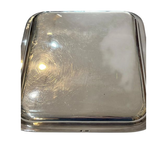 Antique French Art Deco Heavy Silver Plate Tray in the Style of Christofle For Sale - Image 11 of 13