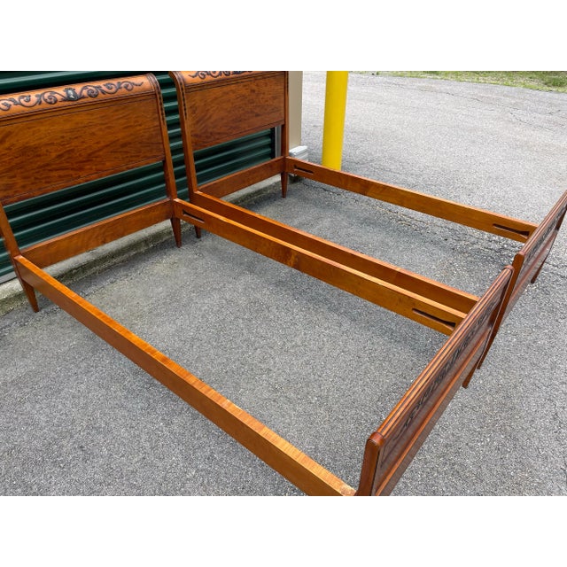 1980s Solid Vintage Regency French Twin Beds- a Pair For Sale - Image 12 of 12