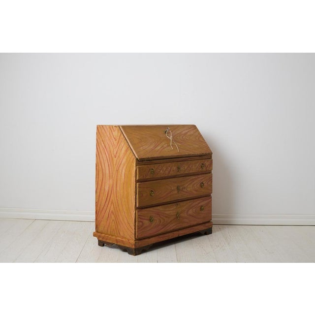 Swedish Folk Art Secretaire in Pine For Sale - Image 10 of 16