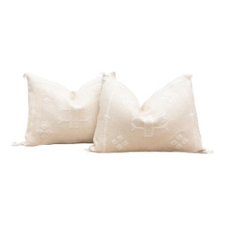 Pair of Soft Marrkesh Silk Lumbar Pillows For Sale