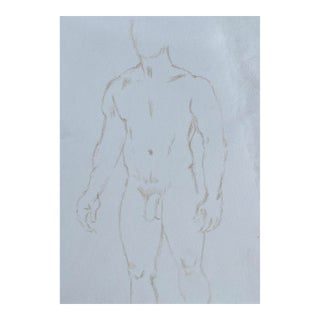 1990s Ron Yrabedra Male Nude Drawing For Sale