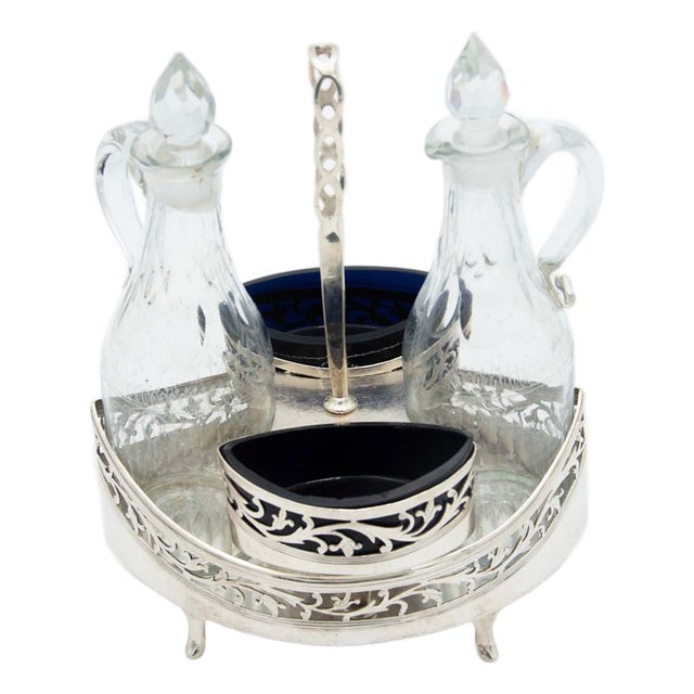 Cruet with Silver Structure, Set of 3 For Sale
