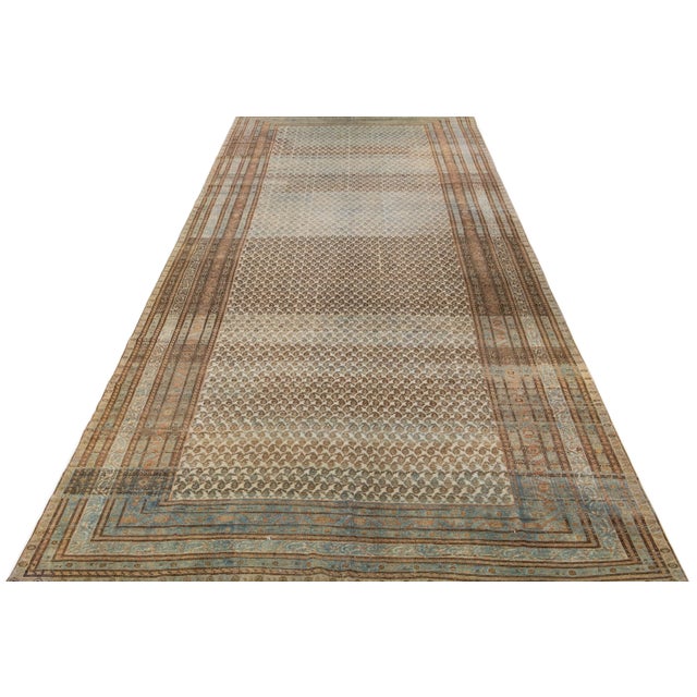 Traditional Antique Persian Malayer Gallery Wool Rug in Earthy Tones For Sale - Image 3 of 7