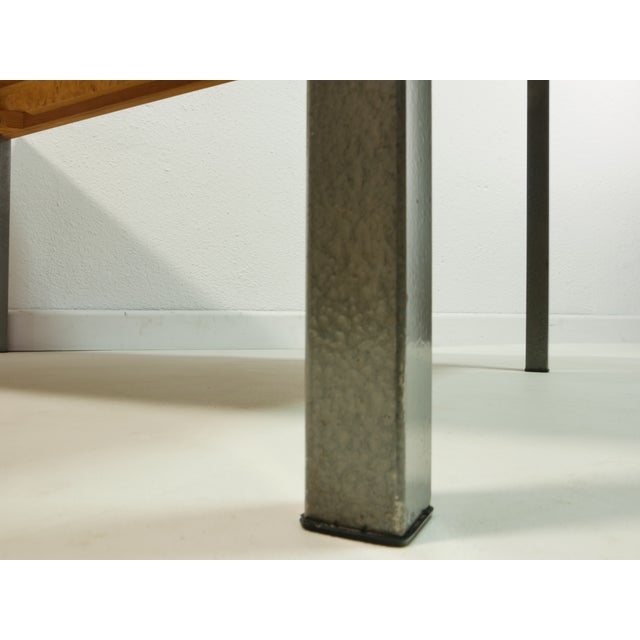 Brown Mid-Century Coffee Table with Glass Top and Tubular Steel Legs, 1960s For Sale - Image 8 of 11