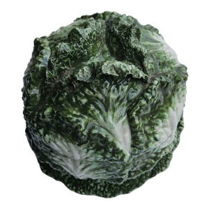 Large Vintage Majolica Cabbage Lidded Soup Tureen and Dish