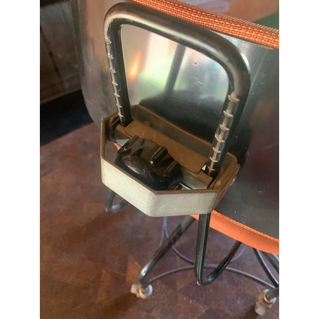 Rare 1970s Adjustable Drafting Task Chair by Toledo Metal Furniture Co., With Covered Seat and Back For Sale In Palm Springs - Image 6 of 9