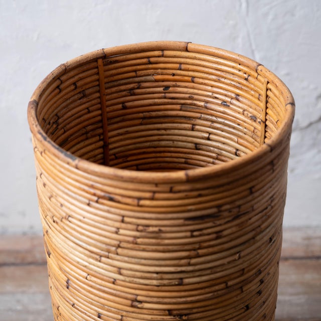 Italian Pencil Reed Umbrella Stand, c.1970 For Sale - Image 9 of 10