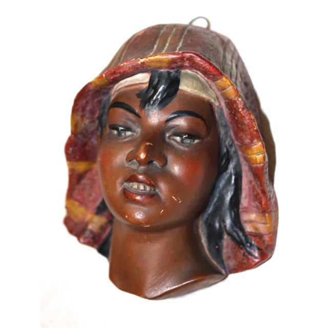 Up for sale is a wonderful antique Black Nubian Lady dimensional wall sculpture. It's made of a heavy plater material and...
