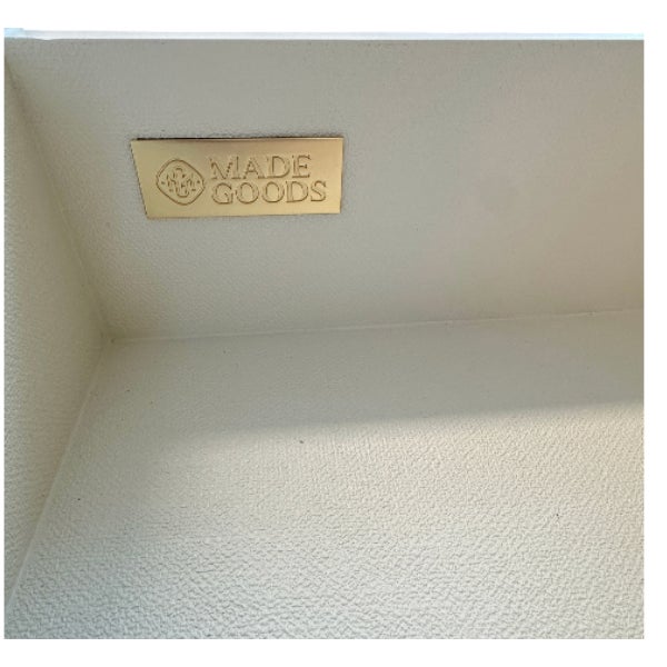 Made Goods Faux Belgian Linen 6-Drawer Dresser With Brass Hardware For Sale In West Palm - Image 6 of 7