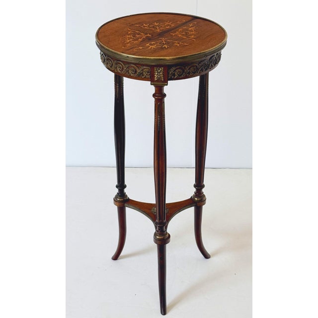 Late 19th Century French Tripod Pedestal Stand or Side Table of Walnut in the Louis XVI Style For Sale - Image 5 of 10