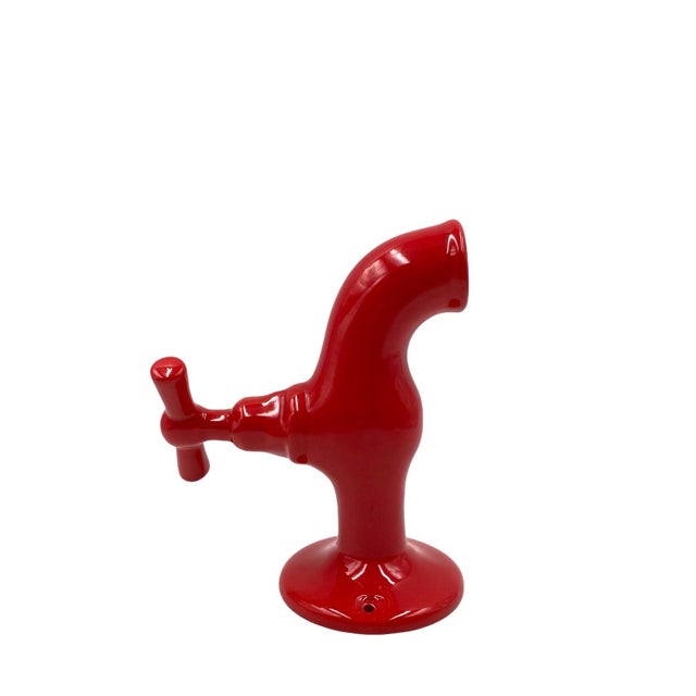 Red Tap Shaped Ceramic Sculpture by JC Peiré, France, 1970s For Sale - Image 3 of 18