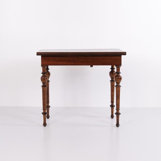 Antique Games Table in Mahogany and Walnut with Brass Fittings, 1860s For Sale - Image 4 of 12