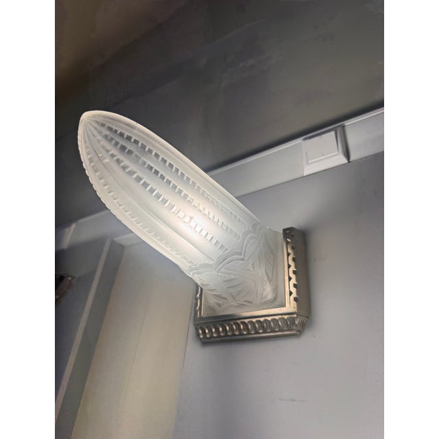 Art Deco Pirogues Wall Lights from Val Saint Lambert, 1930, Set of 2 For Sale - Image 13 of 18