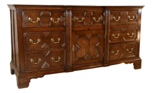 18th Century English Oak Geometric Dresser Base