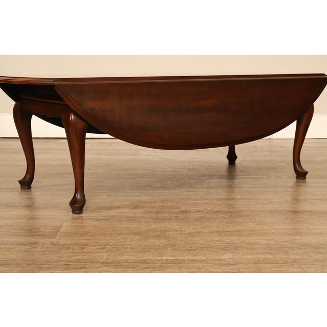 Ethan Allen Queen Anne Style Cherry Drop Leaf Coffee Table For Sale - Image 16 of 18