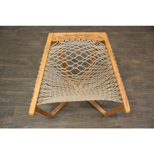 1970s 1970s Modern Oak Net Chair For Sale - Image 5 of 8
