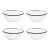 Crow Canyon Home Enamelware, Vintage 20 oz. Cereal Bowls in White with Black Rim - Set of 4 For Sale