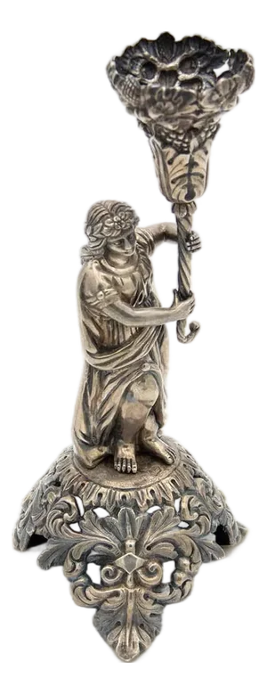 Silver Toothpick Holder with Relief Structure Alluding to a Woman