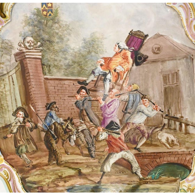 Gold Girandole Painted Lille Porcelain Candelabra Plates, Set of 2 For Sale - Image 8 of 15