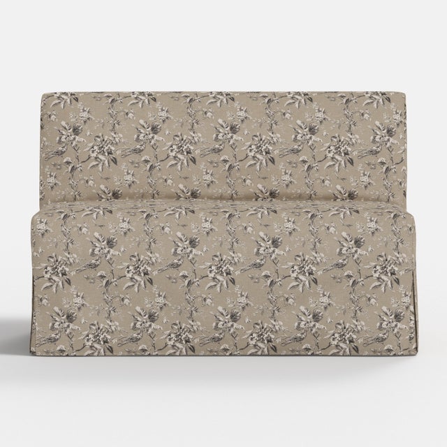 Not Yet Made - Made To Order Slipcover for Stoffer Home x Cloth & Company for Lindy Slipcover Dining Banquette in Bird Toile Sand For Sale - Image 5 of 7