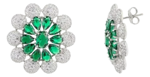 Bochic Floral Cluster Statement Stud Earrings for Wedding- 2 Pieces- 2 Pieces