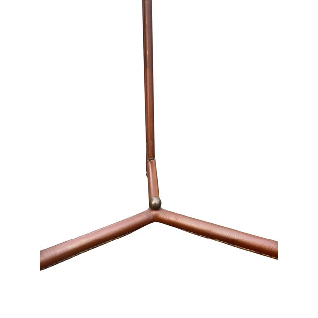 Glass Stitched Leather Cocktail Table by Jacques Adnet, 1950s For Sale - Image 7 of 11