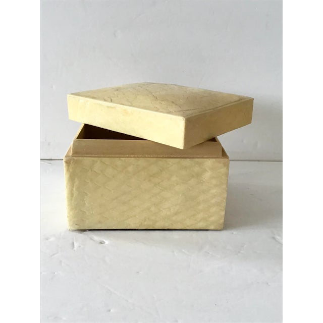 Off-white 1960s Snake Skin Covered Box For Sale - Image 8 of 9