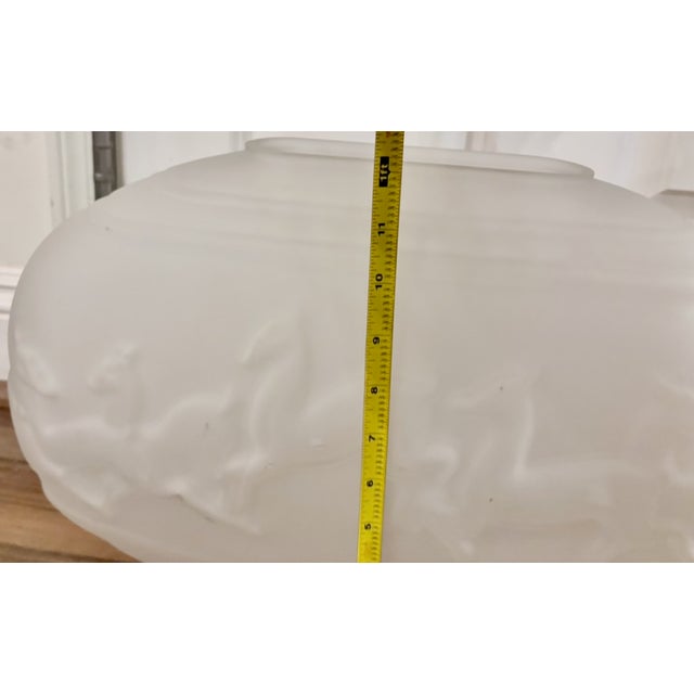 Art Deco Dolbi Cashier Vase Satin Glass 3d Deer Art Deco Art Nouveau 1960's For Sale - Image 3 of 9