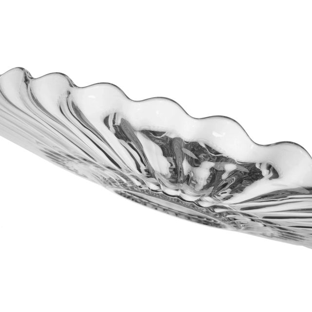 Large Fluted Round Vintage Crystal Serving Platter For Sale - Image 4 of 7